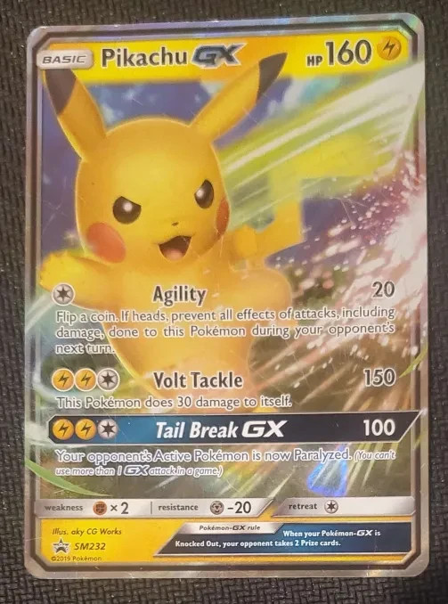 Pikachu GX SM232 Sun & Moon Black Star Promo Holo Pokemon Card NM • 