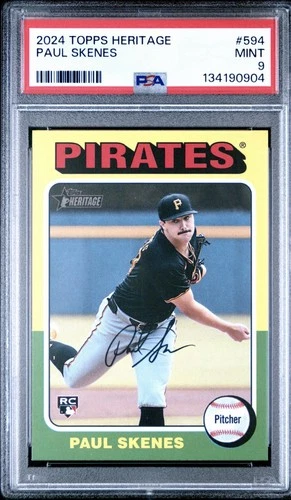 2024 Topps Heritage Paul Skenes RC PSA 9 Mint Pittsburgh Pirates