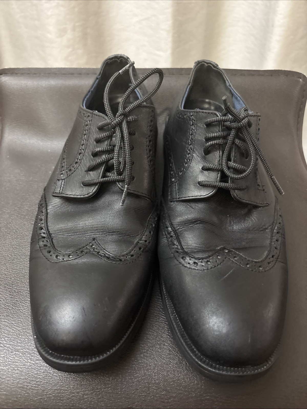 SAOLA Scarpe Oxford JOHNSON & MURPHY da uomo Corp Preppy Core in pelle nera 152751 taglia 9 M