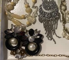 Lot of (50)Vintage Costume Jewelry Clip Earrings/Beautiful Stones/Vintage Armani