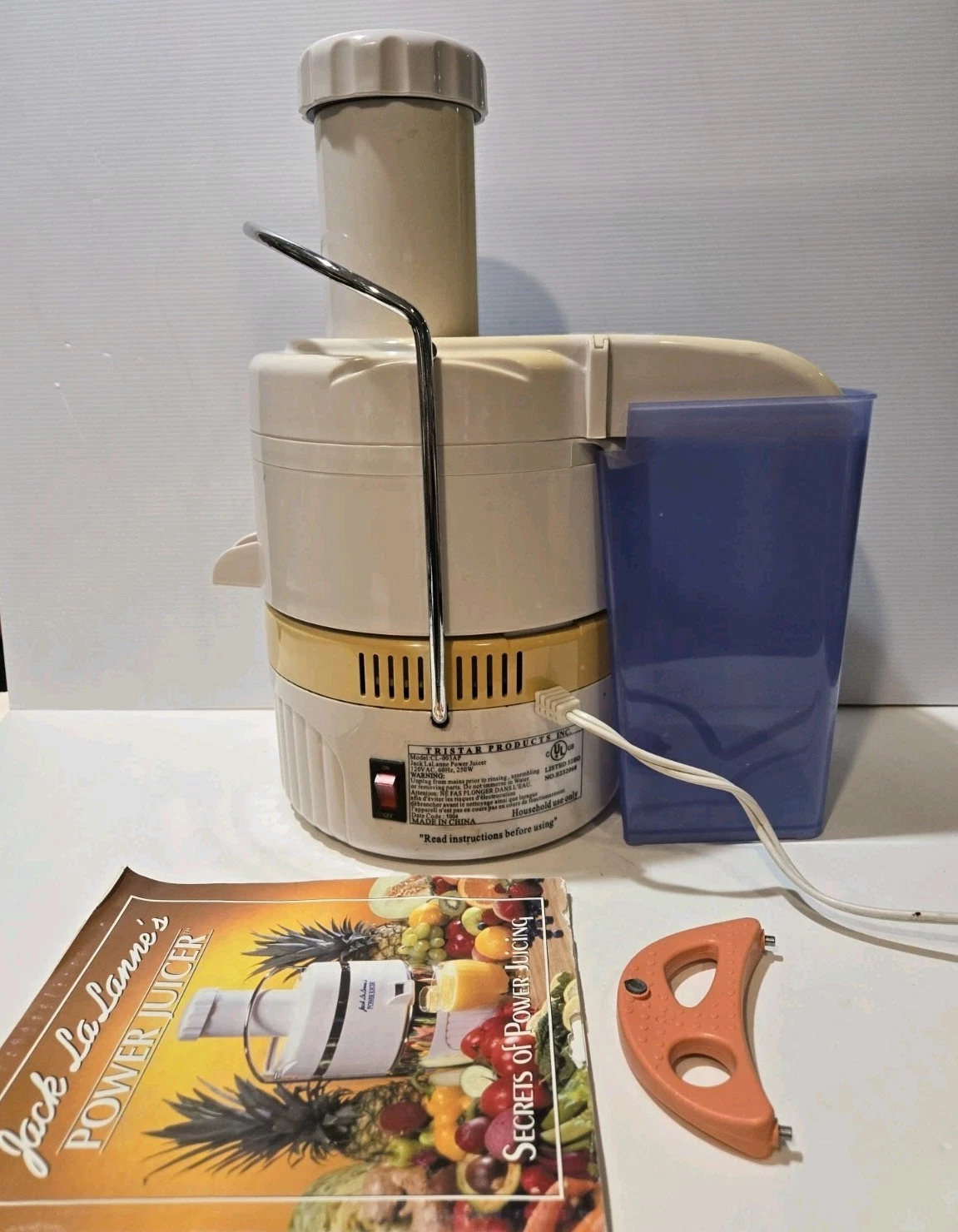 Jack La Lanne's Power Juicer CL-003AP TESTED and WORKING