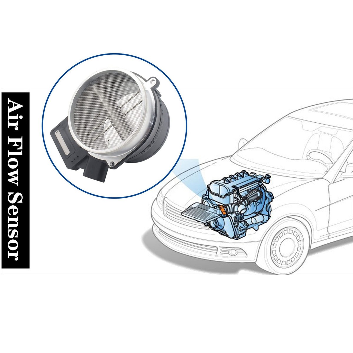 Pleoos Mass Air Flow Sensor MAF – Compatible With Cadillac/Chevy/GMC Trucks & SUVs (Replaces 10393948, 23256991) - View #2