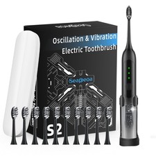 Adult Sonic Electric Toothbrush with 10 Brush Heads, Travel case, and Wall Br...