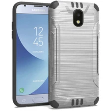 GSA Brushed Hybrid Case For Samsung Galaxy J3 (2018), J337, Silver