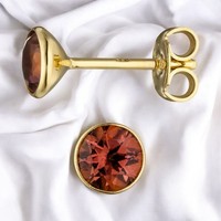 Ohrstecker Rund 585 Gold Gelbgold 2 Turmaline Rosa Ohrringe Turmalinohrringe