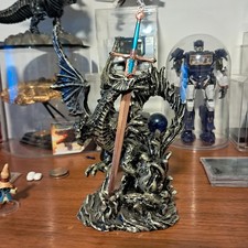 Metallic Knight Dragon With Orb and Gothic Sw...