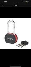 ® Black Covered Solid Steel Padlock with Key, High Security Heavy Duty Lock, ...