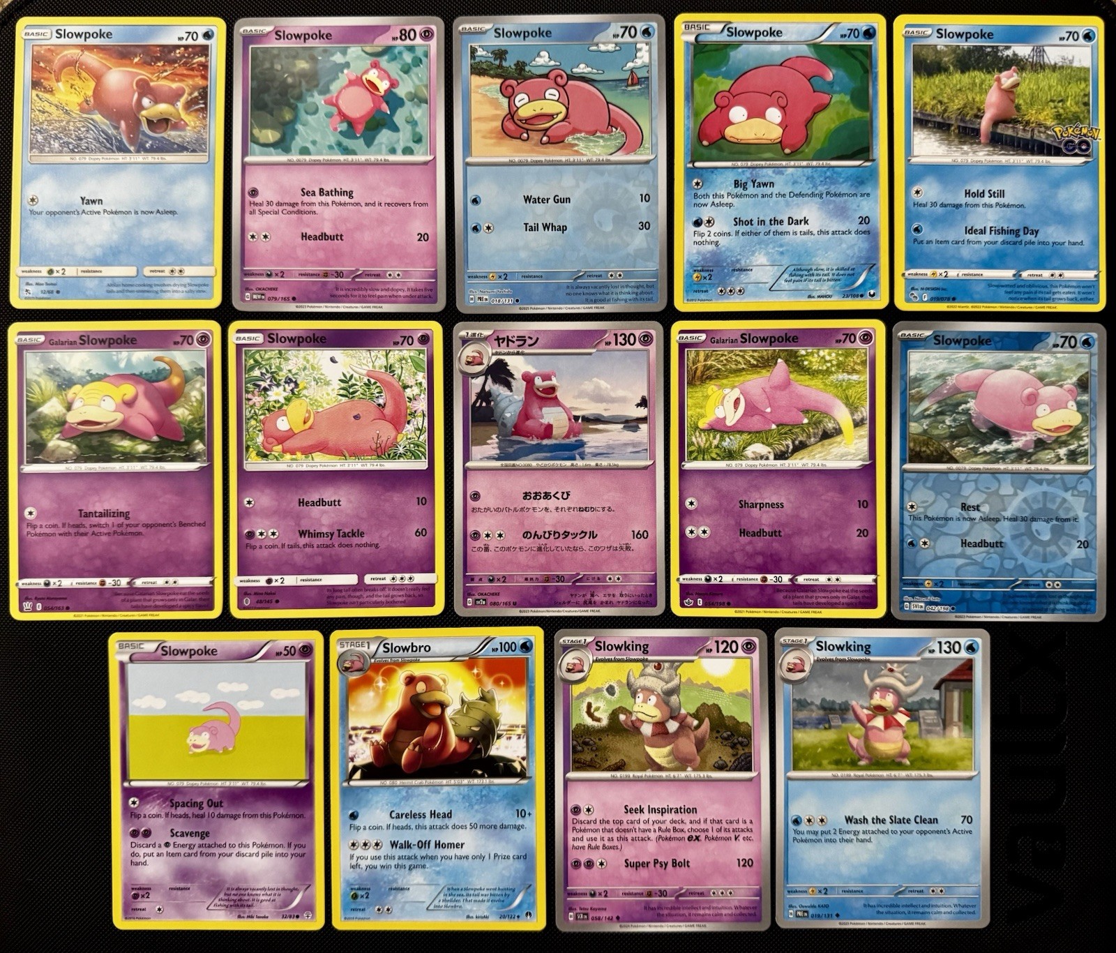 14x Slowpoke Slowbro Slowking Pokemon Card Lot Pokemon Cards Collection Set TCG