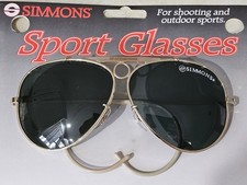 Vtg Simmons Shooting Sports Outdoor Aviator Sunglasses With Case NOS 1362 New