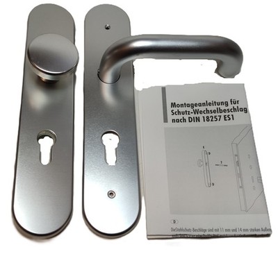 ECO Schulte Tür-Schutzbeschlag 72/9 Feuerschutzgarnitur F1 Aluminium Neu & Ovp
