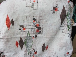 ""VINTAGE ATOMIC AGE PATTERN - LARGE CUSHION COVERS"" - SET OF 2 - FABRIC