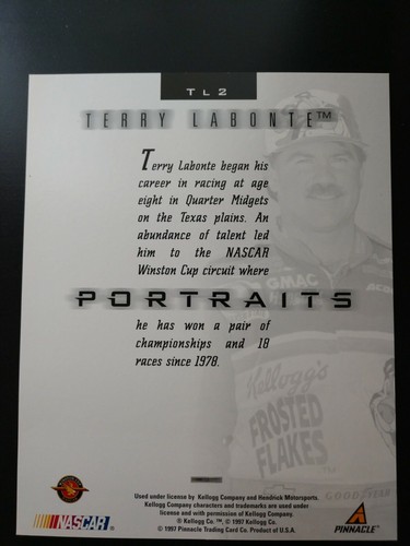 Pinnacle Portraits Inaugural Edition Terry Labonte #5 Kellogg's 8x10 Card 2 of 4 - Bild 4 von 4