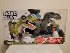Zuru Robo Alive Attacking T-Rex & Surprise Egg With Glow In The Dark Dino Slime