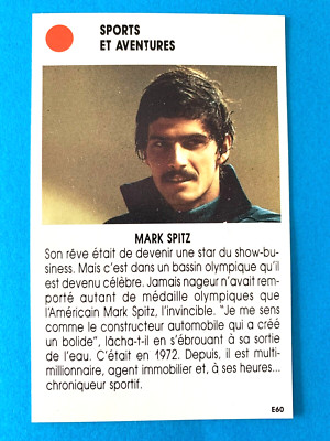 NATATION STAR MARK SPITZ OLYMPIC GAMES JO 1972 RARE ROOKIE CARD FRENCH EDITION