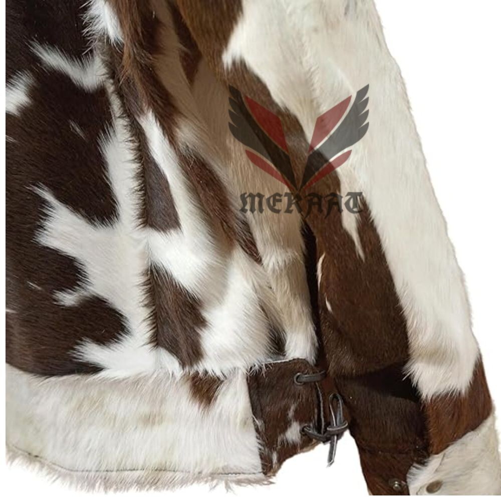 PONY Giacca uomo in pelle di mucca con capelli autentica pelle di cavallo cappotto stile western