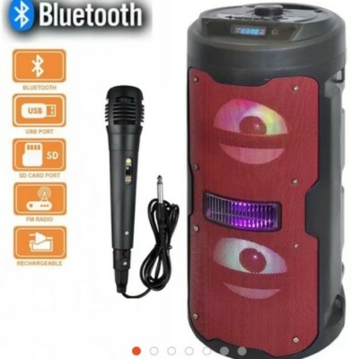 Cassa bluetooth portatile karaoke con Microfono Telecomando Usb da