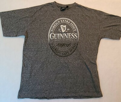 Guinness XXL Gray Foreign Extra Stout Bottle Label Print T Shirt