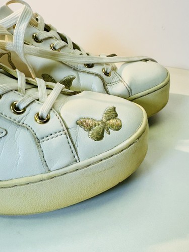 Michael Kors Poppy Lace Up PU Opt/PlainGold Women’s 6.5 - Picture 7 of 7
