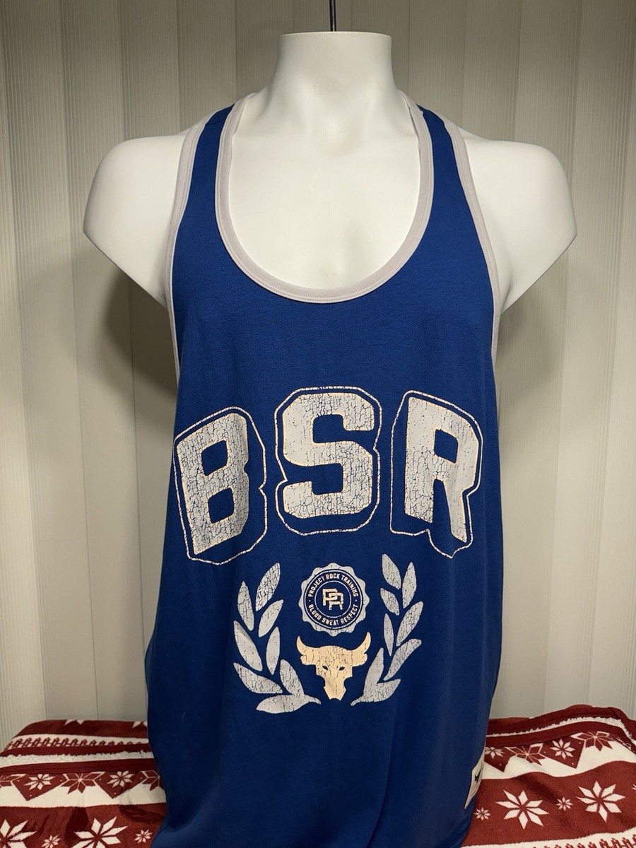 Under Armour UA Project Rock Men's Tank 2XL Loose fit BSR Flag Blue NWT