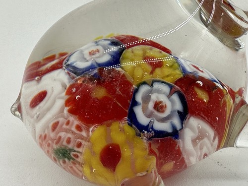 Small Art Glass Millefiori Turtle Paper Weight Figurine 2” - Picture 3 of 12