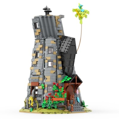 MOC: Forest Magic House Black-coloured Cylindrical House Model 1179 Pieces