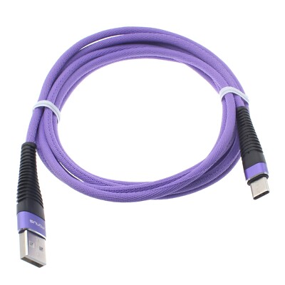 For Galaxy A03S/A04E/A05 Purple 6ft USB Cable Type-C Charger Cord Power Wire