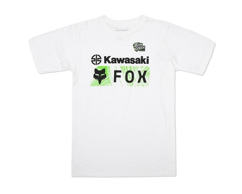 Kawasaki Team Green Fox T-Shirt White - Picture 2 of 7