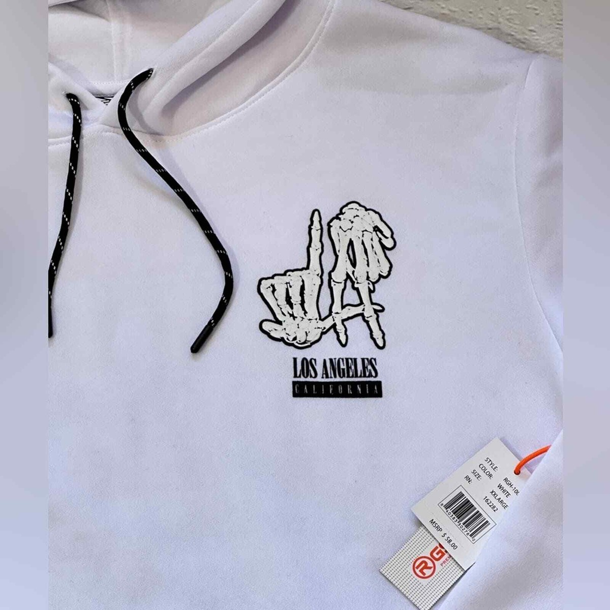 mikael NWT RGSTR Los Angeles Hoodie in White | eBay