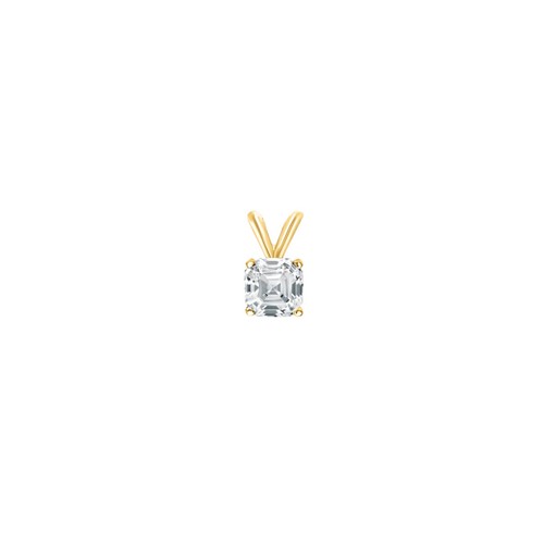 IGI F/ VS 1 Ct Asscher LabCreated Grown Diamond Pendant Necklace 18K Yellow Gold - Picture 3 of 3