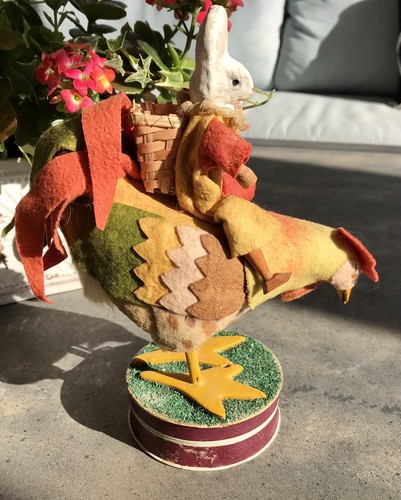 Antique Mechanical Rabbit Riding A Rooster Candy Container - Picture 18 of 22