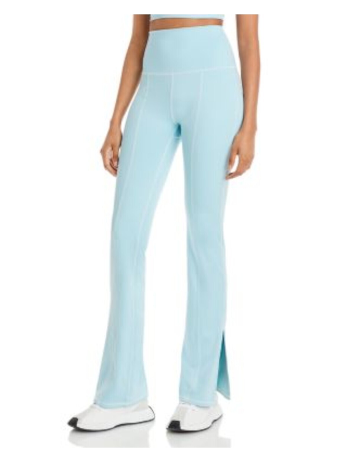 Женские светло-голубые леггинсы-бикини FRANKIES с разрезом и расклешенными штанинами с высокой талией M