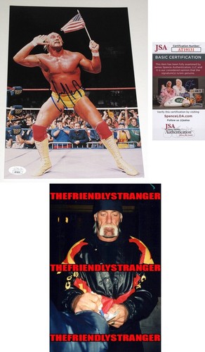 Hulk Hogan signed Autogramm "WWF" 8x12 Foto PROOF WWE American Hero JSA COA