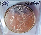 1889 Morgan Iridized Rainbow Rims Uncirculated 90% Silver $1 US Coin-No Mint Mrk