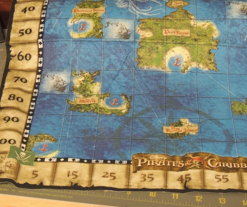 Pirates of the Caribbean DVD Treasure Hunt Game Cloth Map Replacement Part ART - Image 4 of 4