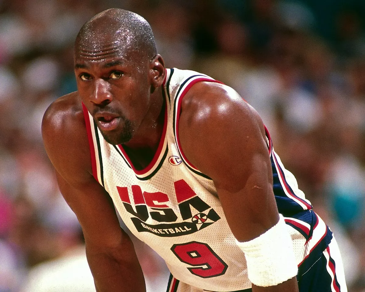 MICHAEL JORDAN DREAM TEAM 8X10 PHOTO BASKETBALL PICTURE USA US CLOSE UP