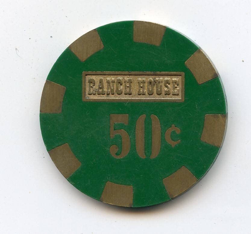 .50 Chip From The Ranch House Casino Wells Nevada Brass