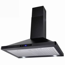 Campana extractora de montaje en pared 450CFM de 30 pulgadas con LED pintada negra nueva