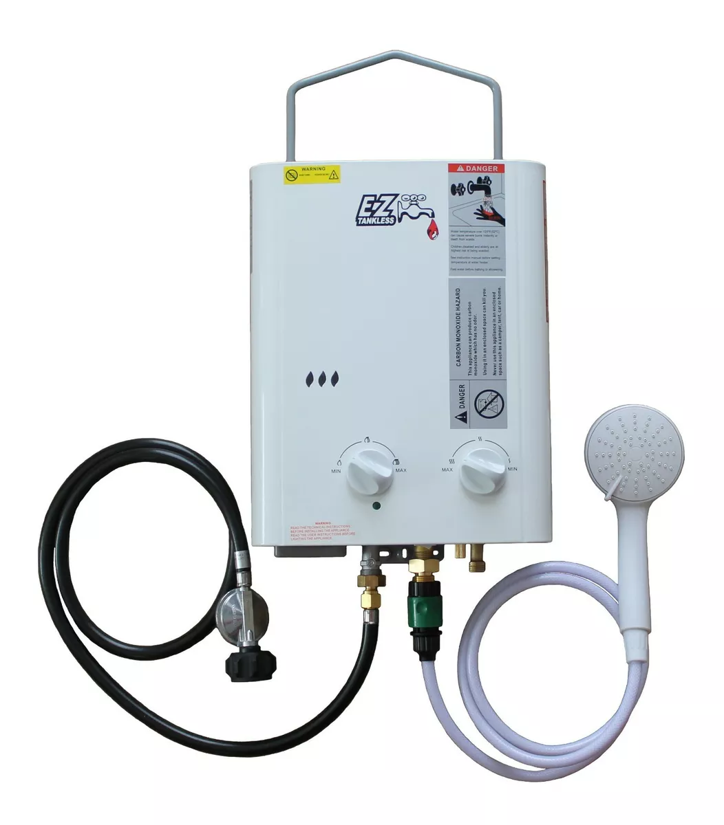EZ Camp Champ Portable CSA Tankless Water Heater w Propane Regulator LPG