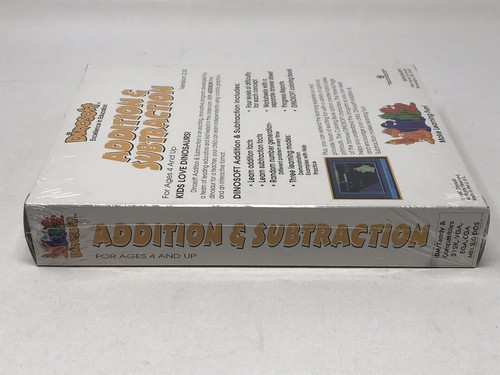 Dinosoft Dodawanie i odejmowanie PC Oprogramowanie Big Box 3,5" Dyskietka Nowa zapieczętowana - Zdjęcie 5 z 6