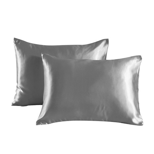 2 Pcs Premium Satin Bed Pillow Case Covers Soft Pillowcases Standard Queen King - Picture 22 of 33