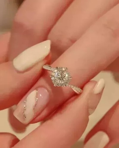Real Moissanite 2.00Ct Round Cut Women's Wedding Ring 14k White Gold Plated - Picture 4 of 7