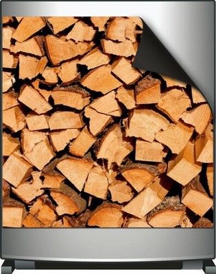 Wallario Kühlschrank/Geschirrspüler-Magnet 60x60cm Holzstapel gehackt