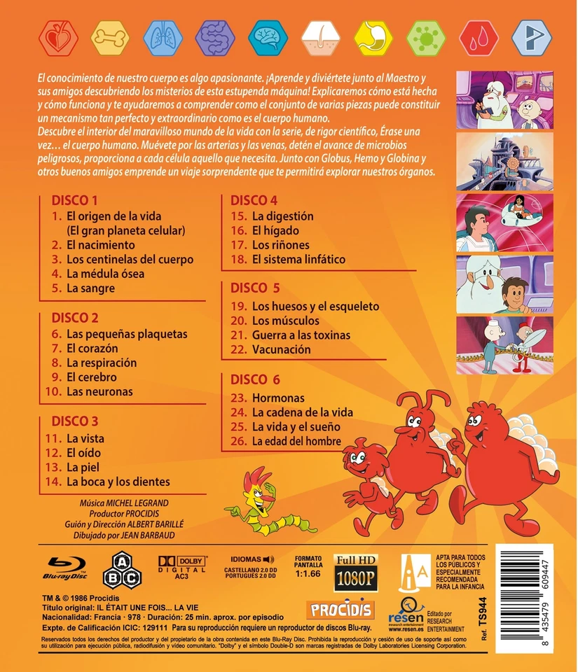 Erase Una Vez El Cuerpo Humano 6 discos BLU-RAY Edición Sencilla 6 Discos 1986 I - Imagen 2 de 2