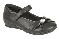 US Brass C794 Girls Bar  Shoes  BLACK size 8 (Child) - POST FREE