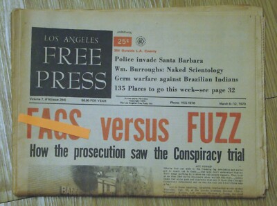1970 LA Free Press Hippy Newspaper Frank Zappa / Mountain Concert Poster