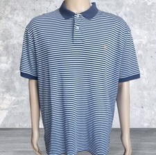 Ralph Lauren Polo Shirt Mens XL Blue White Striped Classic Golf Performance
