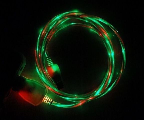 3Ft iPhone 12/11/X/8/7/6/5/ Dual-Color USB Data Sync LED Light Up ...
