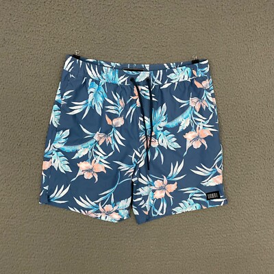 O'Neill Swim Shorts Mens Medium Blue Floral Drawstring Beach Surfer Dad Casual