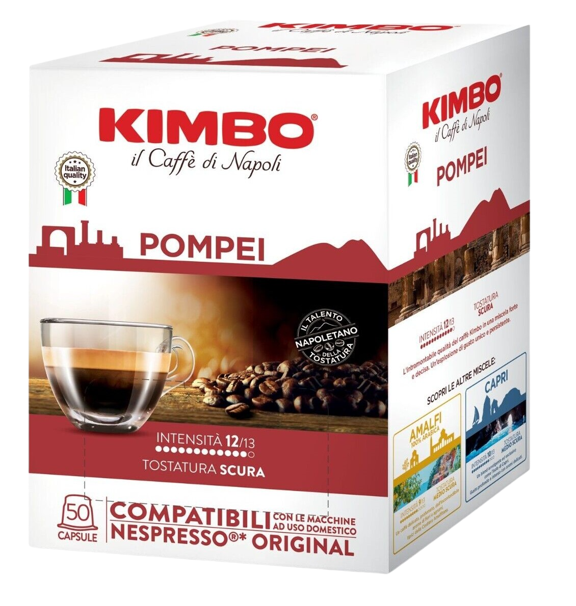 CAFFÈ KIMBO POMPEI - Box 50 CAPSULE COMPATIBILI NESPRESSO da 5.4g