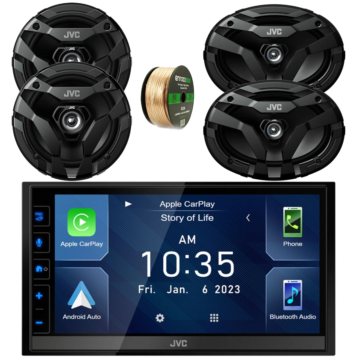 JVC DIN In-Dash HDMI Car Radio, 2x 6.5